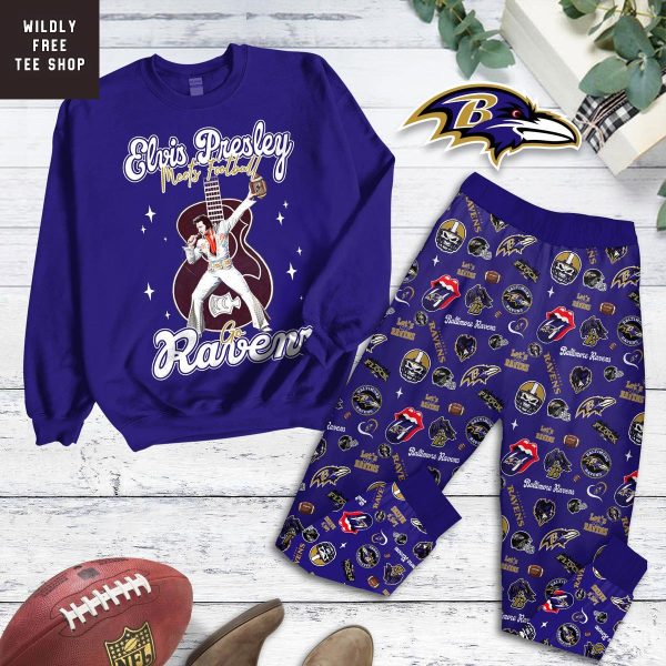 Baltimore Ravens x Elvis Presley Pajamas Set