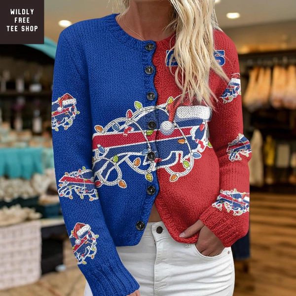 Buffalo Bills Santa Hat Christmas Cardigan Jacket