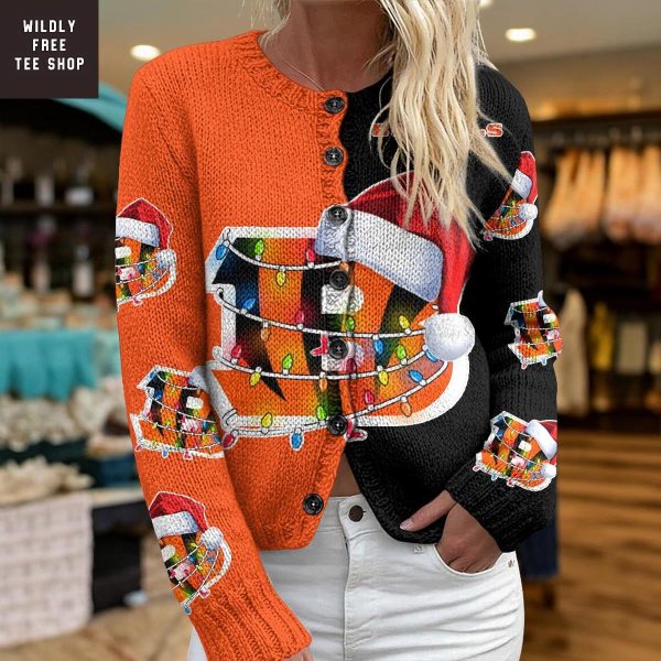 Cincinnati Bengals Santa Hat Christmas Cardigan Jacket
