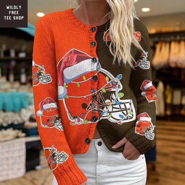 Cleveland Browns Santa Hat Christmas Cardigan Jacket