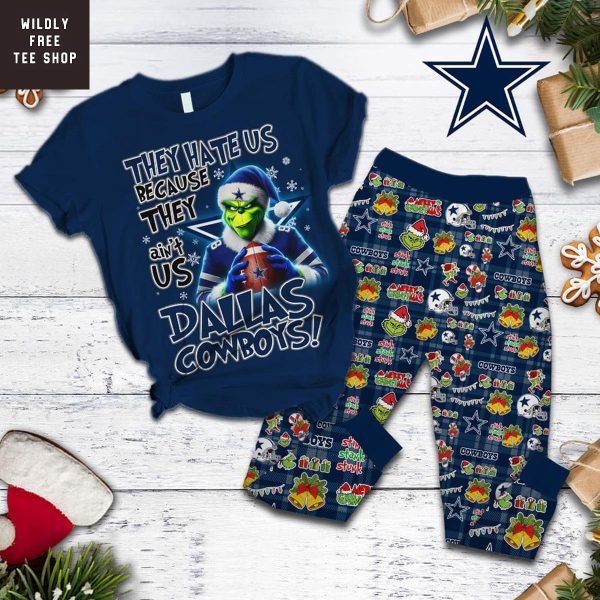 Dallas Cowboys They Hate Us Because They Ain't Us Grinch Pajamas Set