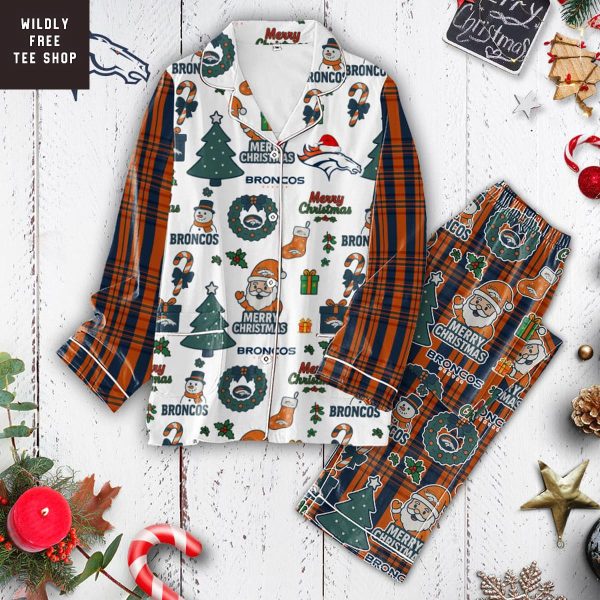 Denver Broncos Merry Christmas Gifts Pajamas Set