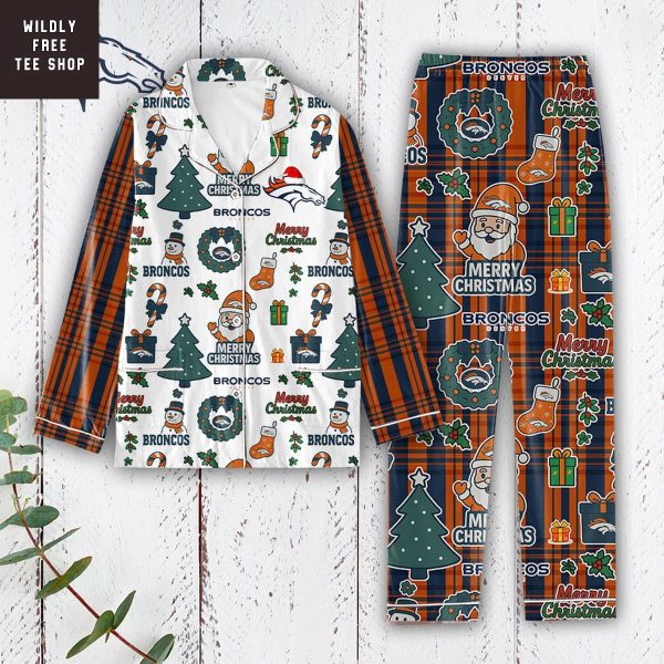 Denver Broncos Merry Christmas Gifts Pajamas Set