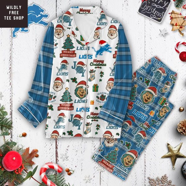 Detroit Lions Merry Christmas Gifts Pajamas Set