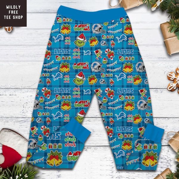Detroit Lions They Hate Us Because They Ain't Us Grinch Pajamas Set