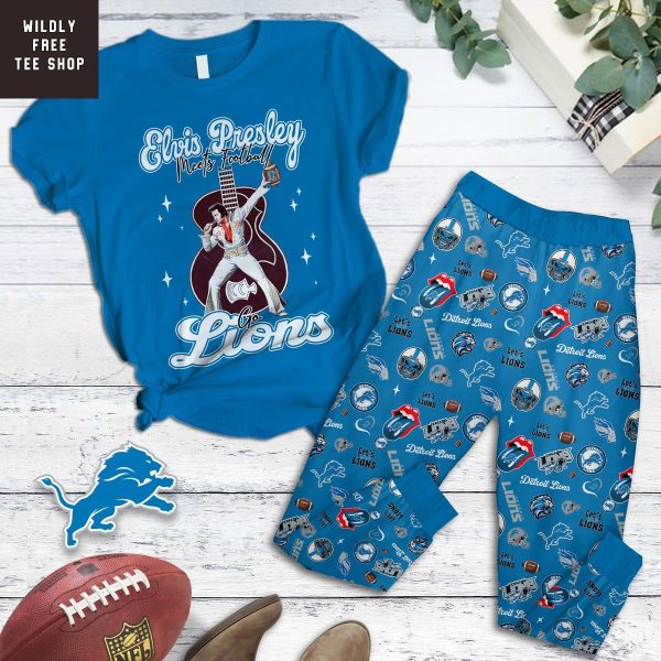 Detroit Lions x Elvis Presley Pajamas Set