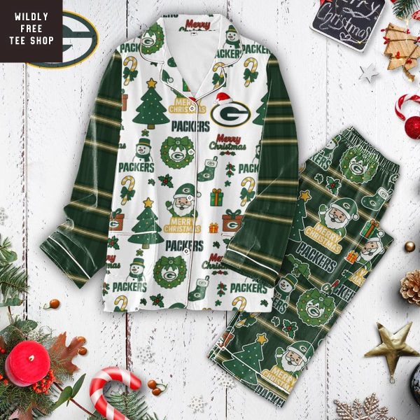 Green Bay Packers Merry Christmas Gifts Pajamas Set