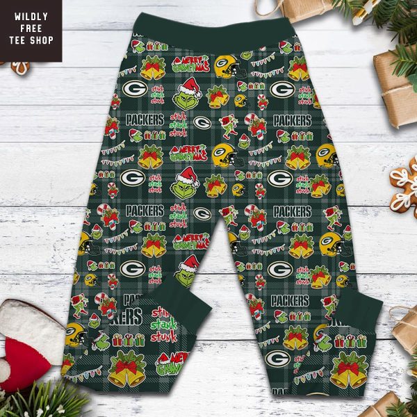 Green Bay Packers They Hate Us Because They Ain't Us Grinch Pajamas Set