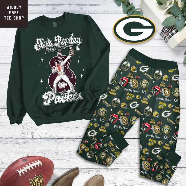 Green Bay Packers x Elvis Presley Pajamas Set