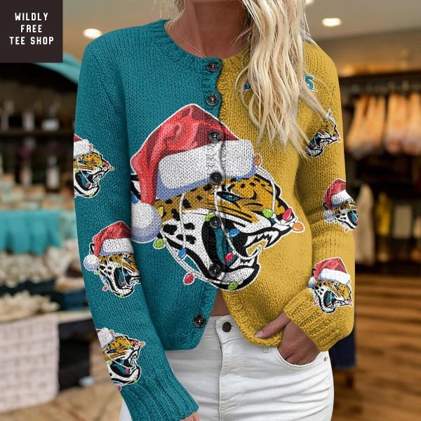 Jacksonville Jaguars Santa Hat Christmas Cardigan Jacket