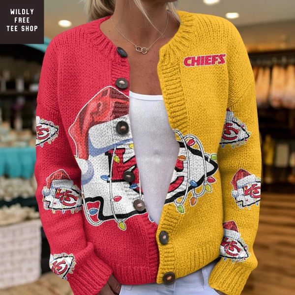 Kansas City Chiefs Santa Hat Christmas Cardigan Jacket