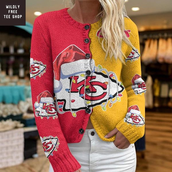 Kansas City Chiefs Santa Hat Christmas Cardigan Jacket