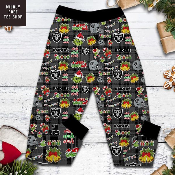 Las Vegas Raiders They Hate Us Because They Ain't Us Grinch Pajamas Set