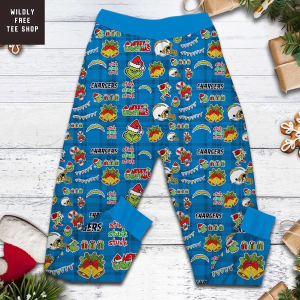 Los Angeles Chargers They Hate Us Because They Ain't Us Grinch Pajamas Set