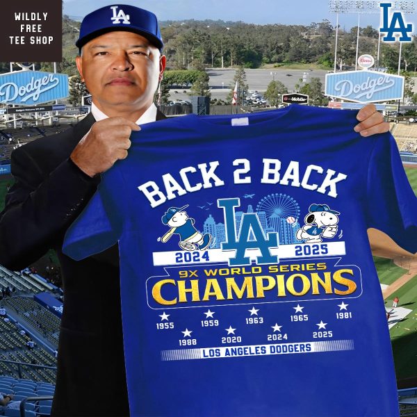 Los Angeles Doders Back 2 Back 9x World Series Champions T Shirt