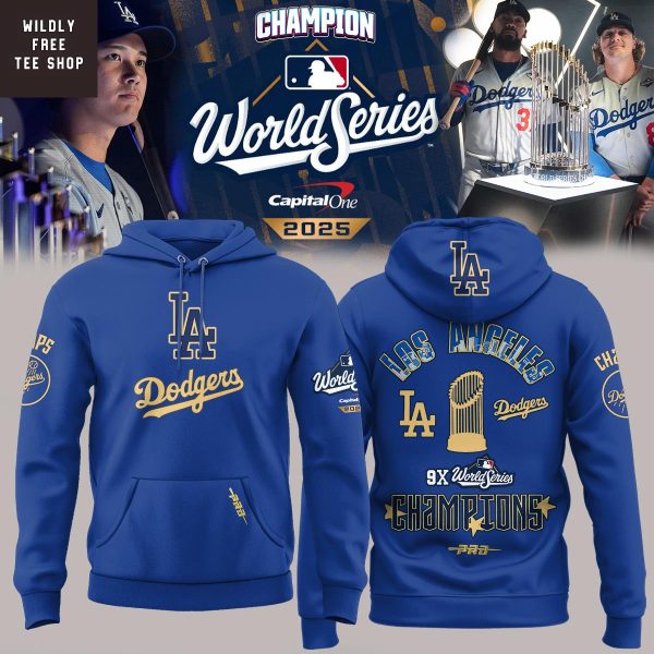 Los Angeles Dodgers 9x World Series Champions Hoodie Shirt