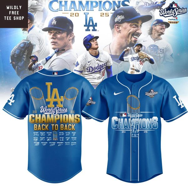 Los Angeles Dodgers Back To Back World Series Champions 9 Time Jersey
