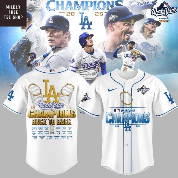 Los Angeles Dodgers Back To Back World Series Champions 9 Time Jersey