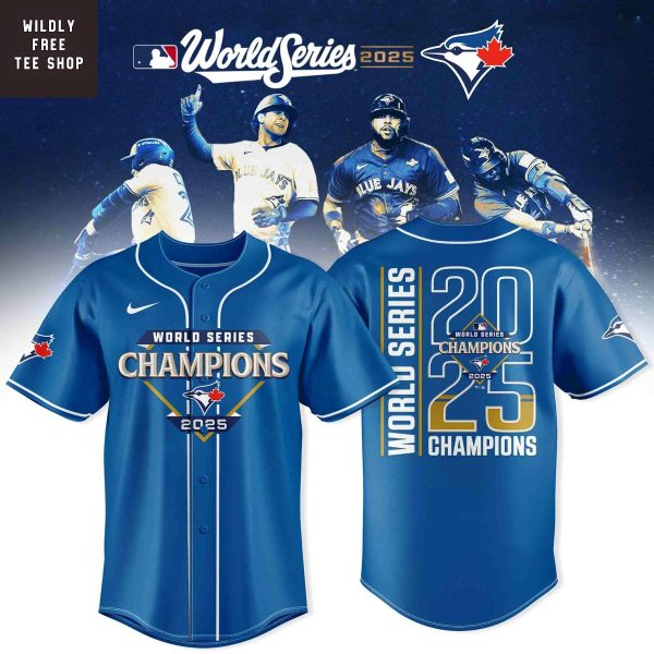 Toronto Blue Jays 2025 World Series Champions Celebrating Baseball Jersey